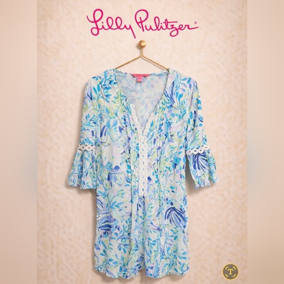 Lilly Pulitzer Dresses & Skirts - Lilly Pulitzer Blue and Green Floral Dress